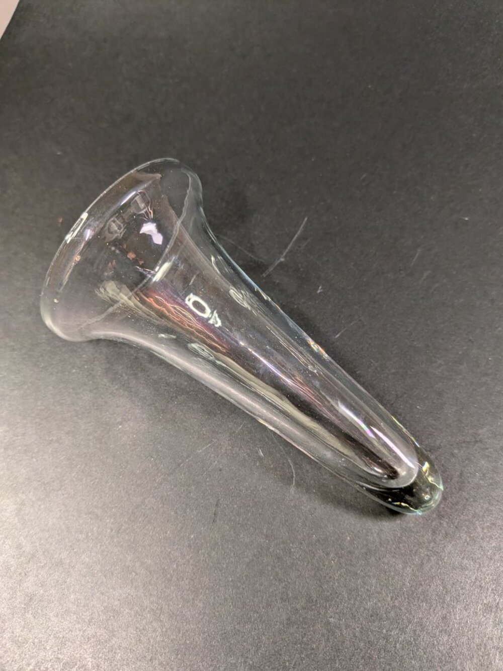 VTG Clear Glass Double Walled Trumpet Fluted Cone Flower Vase 6" replacement